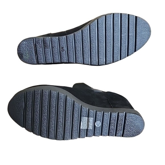 Kurt Geiger Black Suede Wedge Ankle‎ Boots Sz 9.5 Gently Used - Picture 6 of 6